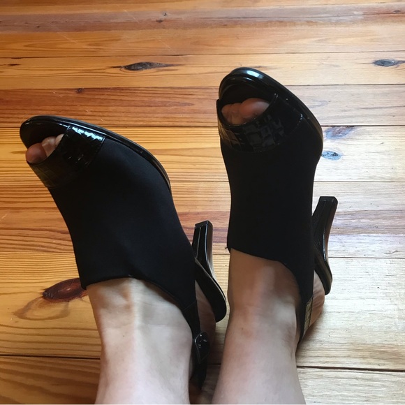 Life Stride Soft System Black Open Toe Heels, EUC, 7.5 - Picture 11 of 15